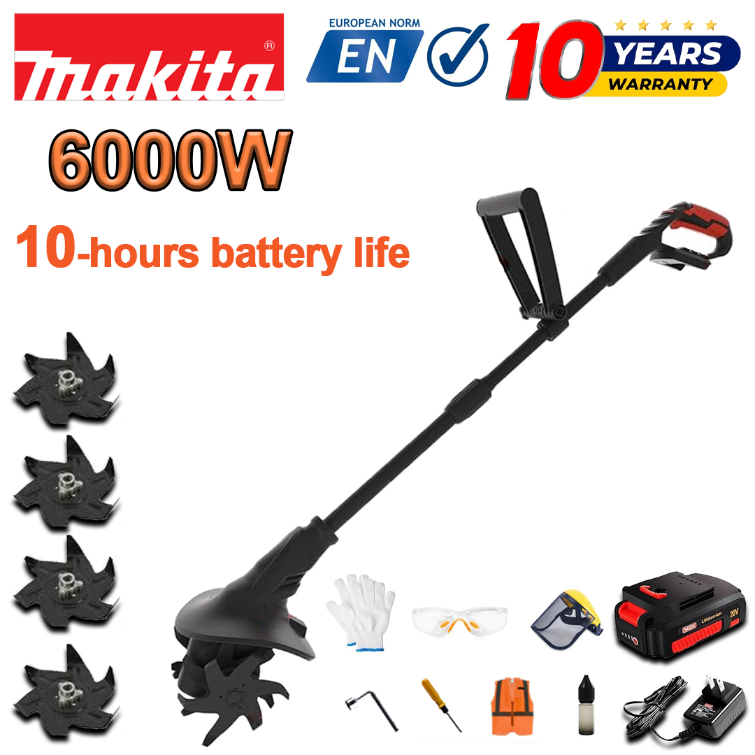 (Duração da bateria 10 horas) Arado de 6000 W + bateria de lítio de 96 V * 1 + carregador rápido * 1 + lâmina de arado * 4 + vários acessórios